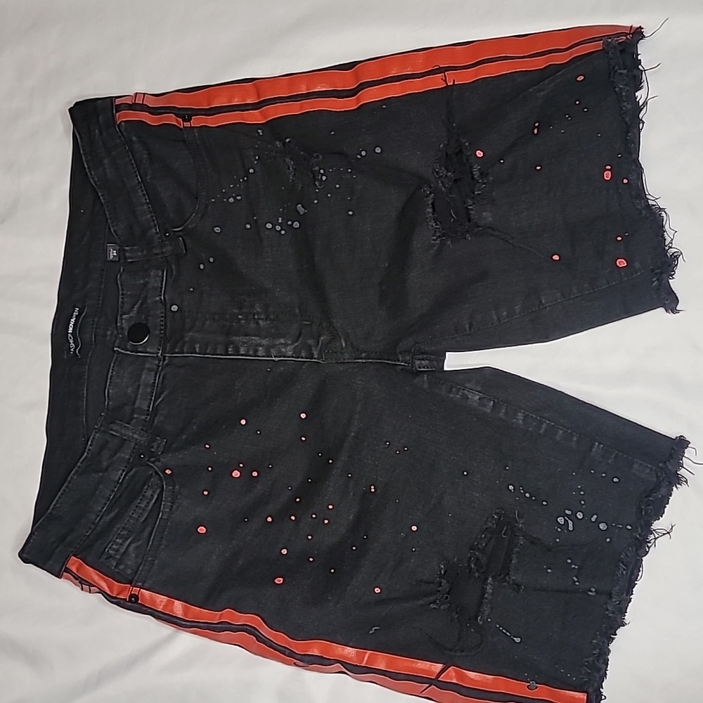 Black and red Jean Short